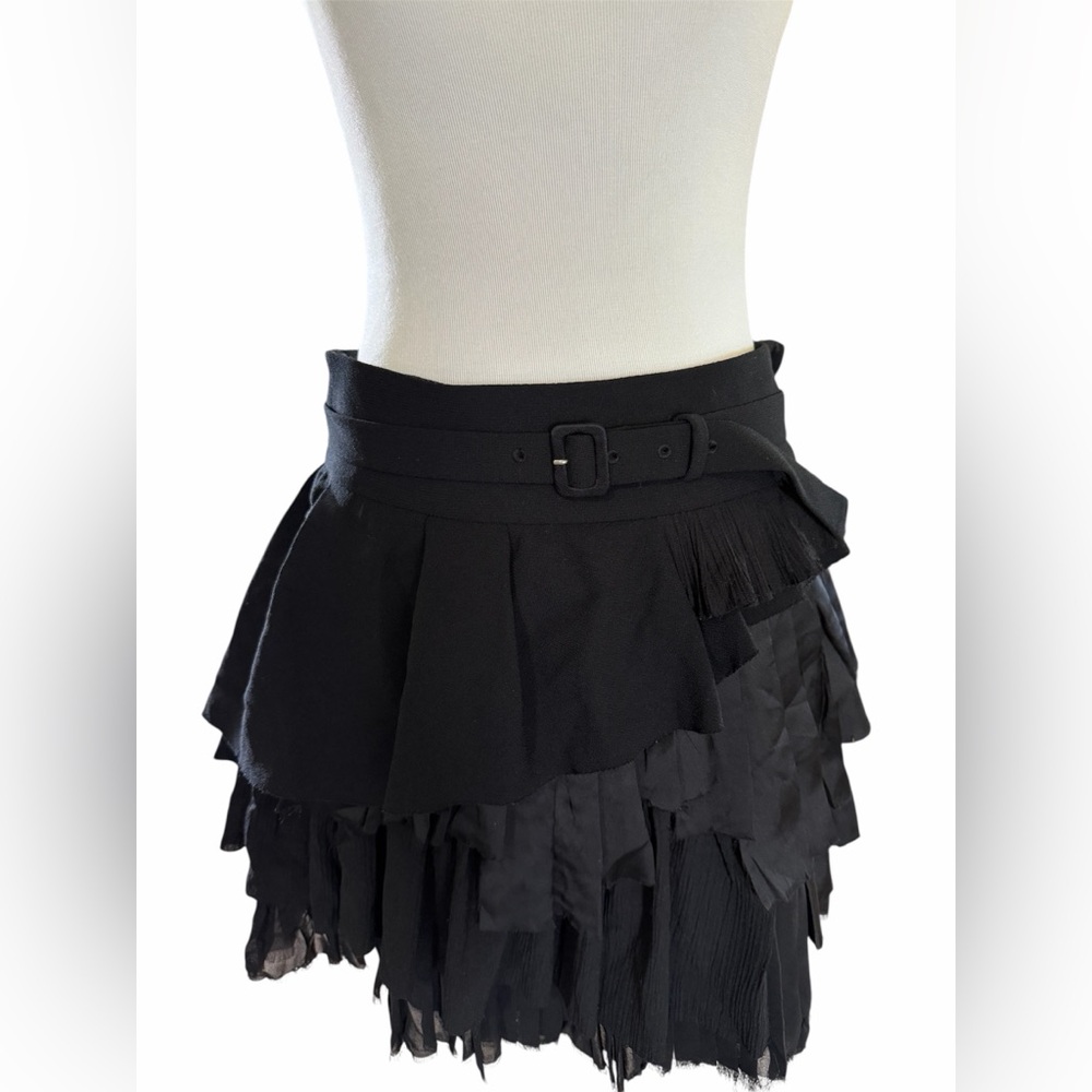 Zara Studio F/W 2017 mini skirt black mixed media new M goth punk rock grunge